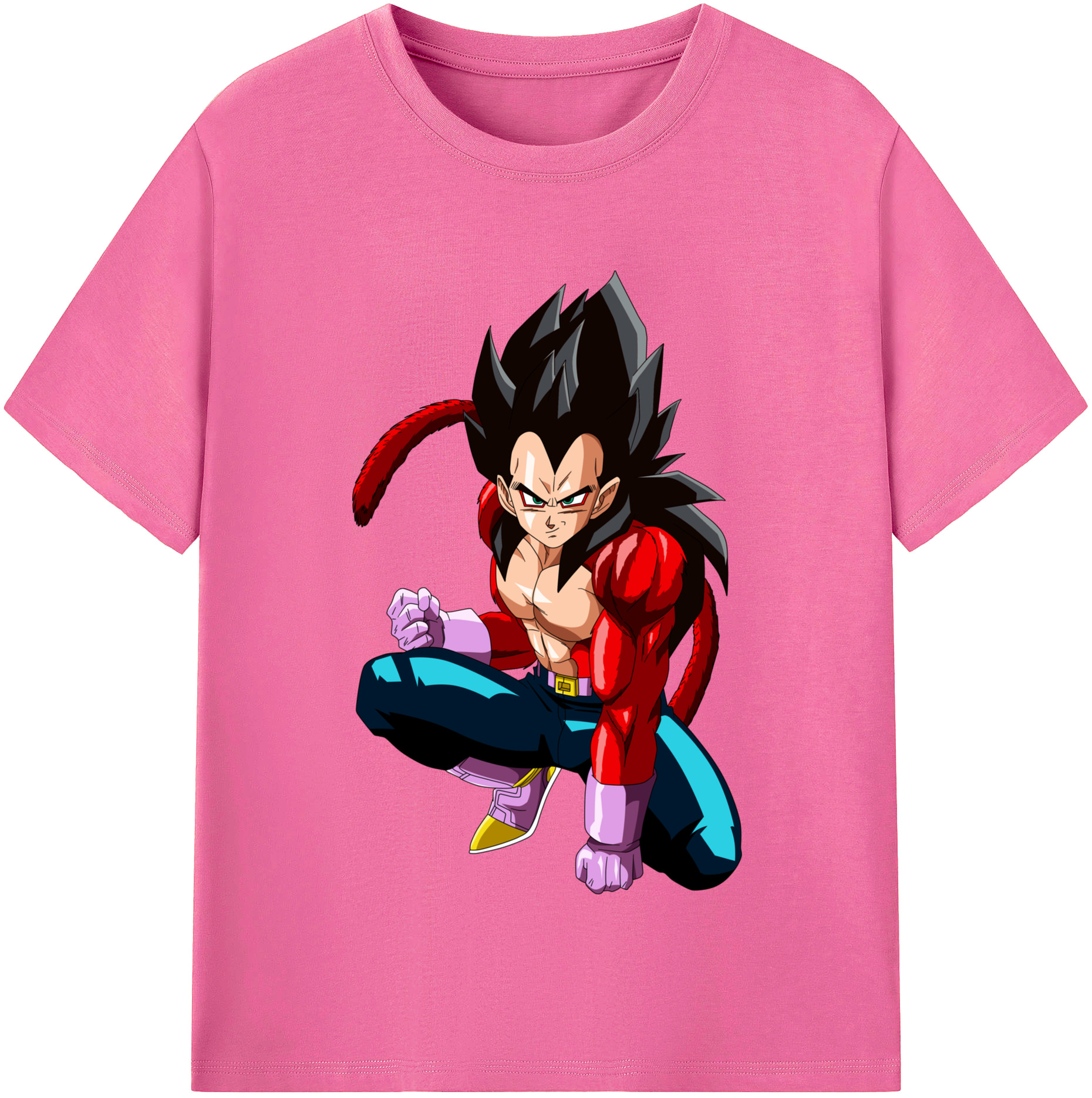（画像用） ドラゴンボール ベジータ四世（Bejīta Yonsei）DRAGON BALL Vegeta IV レディースカジュアルプリントTシャツ（綿100％）